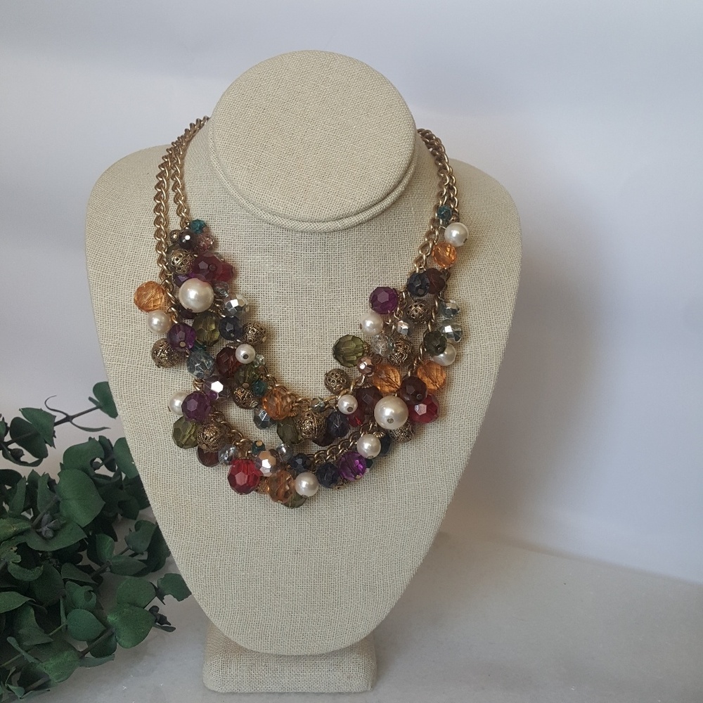 Double Layer Beaded Necklace - image 3